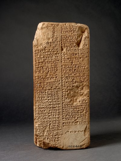 Baked Clay Prism with the Sumerian King List by Sumerian